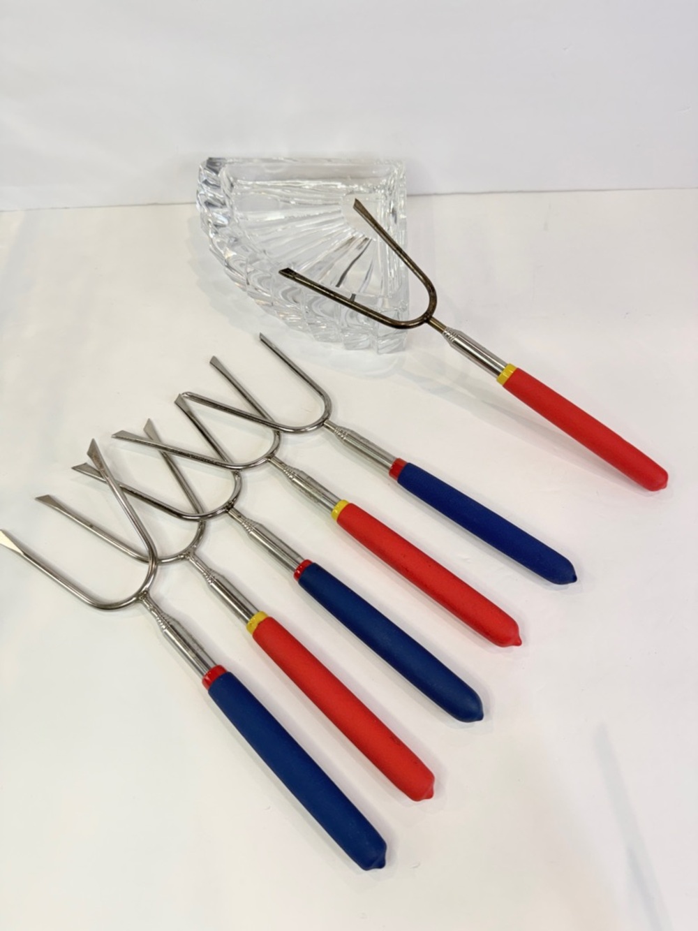 10”-34”🔥 Vintage BBQ Meat Fork Set Long Handle Fire Pit Roasting Skewers 6pc